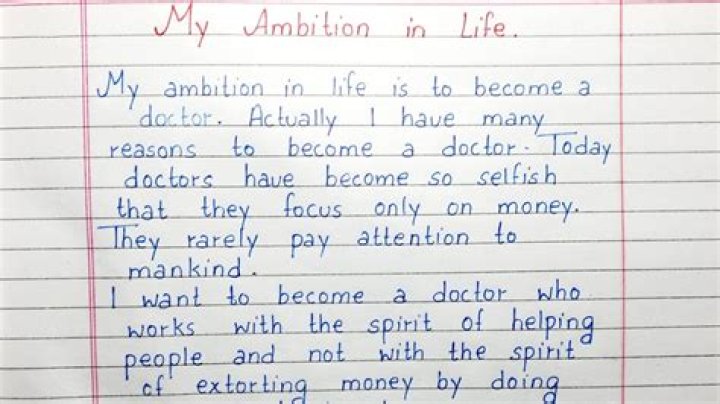 How do I write my ambition in life
