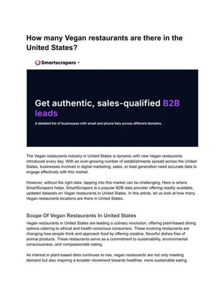 How many vegan restaurants are there