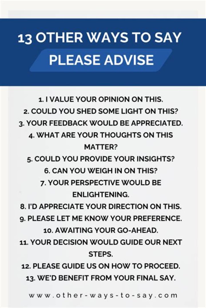 please advise