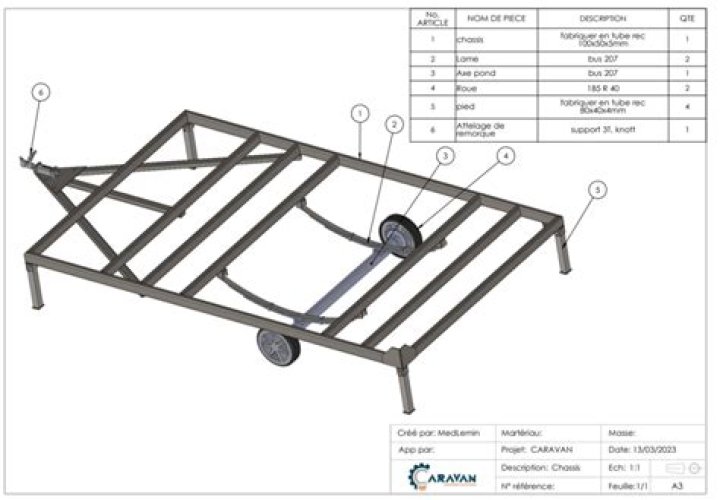 What are caravan chassis made of?