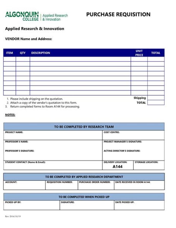 What is a requisition form