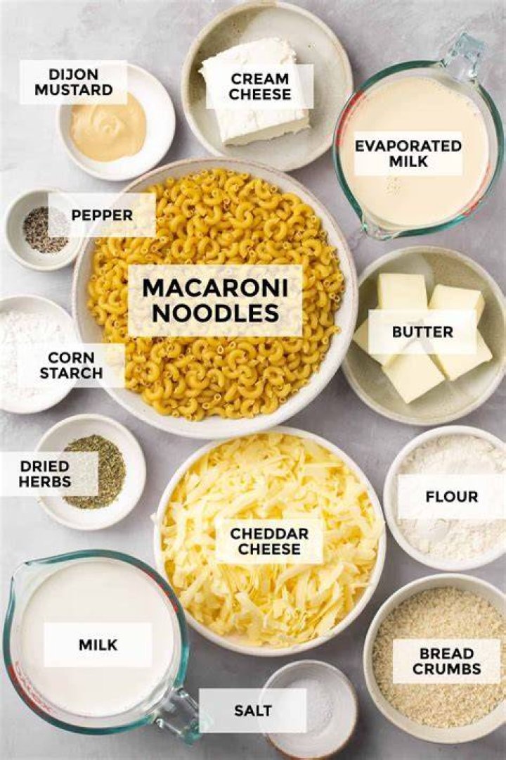 Which ingredients are used in macaroni?
